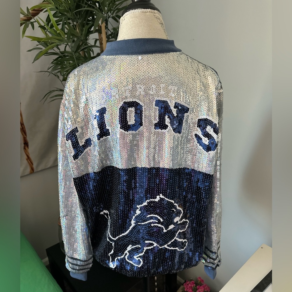 Detroit lions jacket women large new sequin jacket - Picture 4 of 6